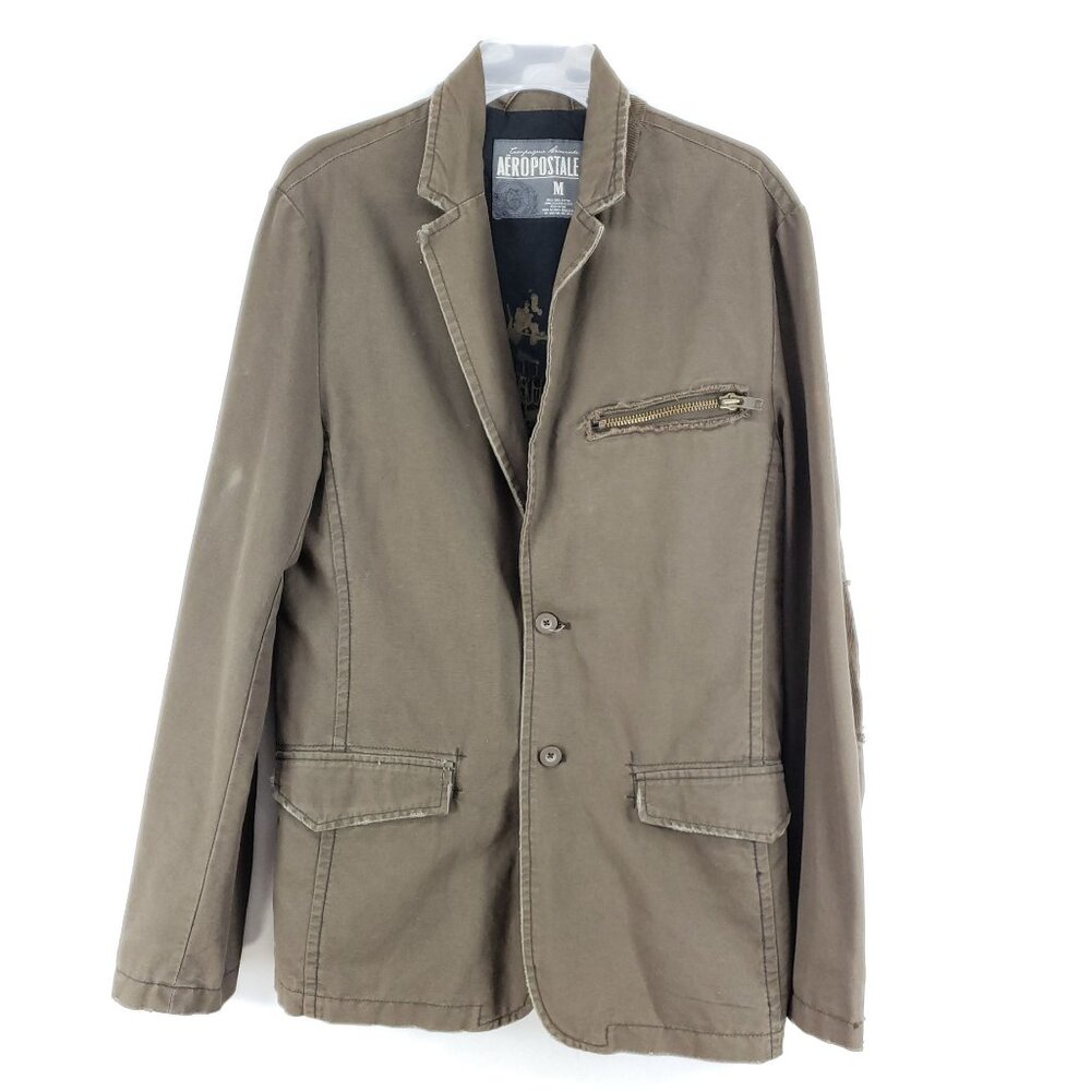 Aeropostale Compagnie Generale Blazer Women's Size Medium Brown